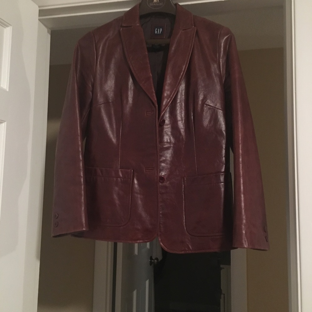 Gap brown leather jacket